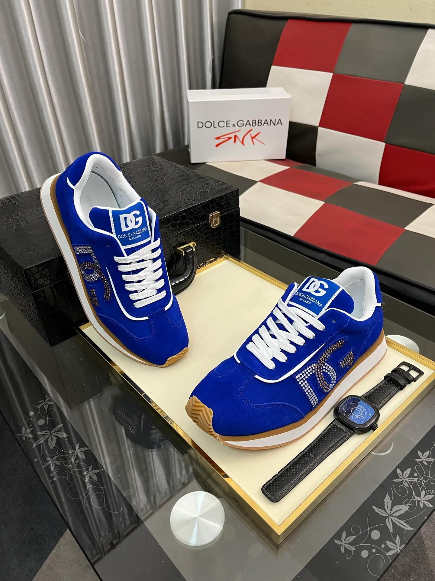 Men's Men's Shoes💰458⌚️⌚️Dolce&Gabbana••DG✔️High-end men's sports•casual shoes. Original goods from top counters. Original imported cowhide, multi-material splicing design ➕Imported cowhide lining, cowhide feet ➕Original TPR elastic outsole.  Size: 36-46